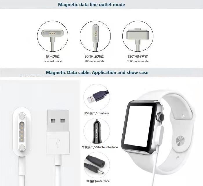 Magnetic pogo pin charging cable Magnetic pogo pin charging cable