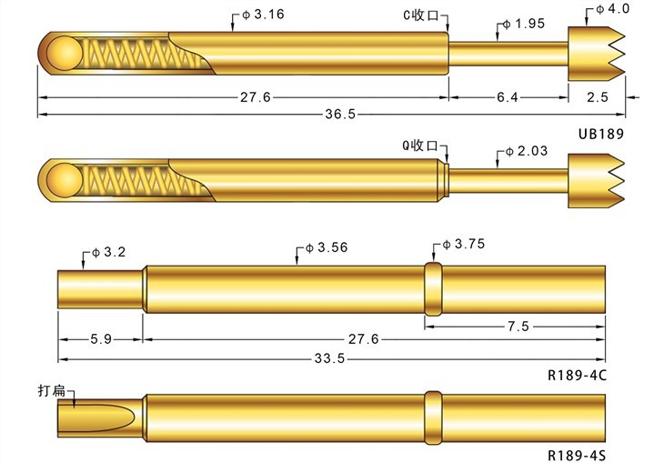 High Current 10A-15A Pogo Pin