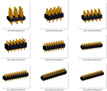 2列スプリング式ポゴピンコネクタ